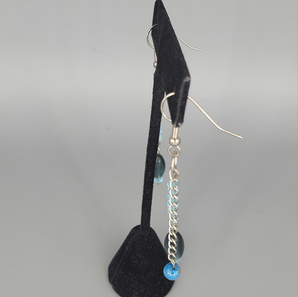 St.Anthony and Baby Jesus Believe Blue Bracelet and Blue Beaded Earrings - Picture 3 of 10